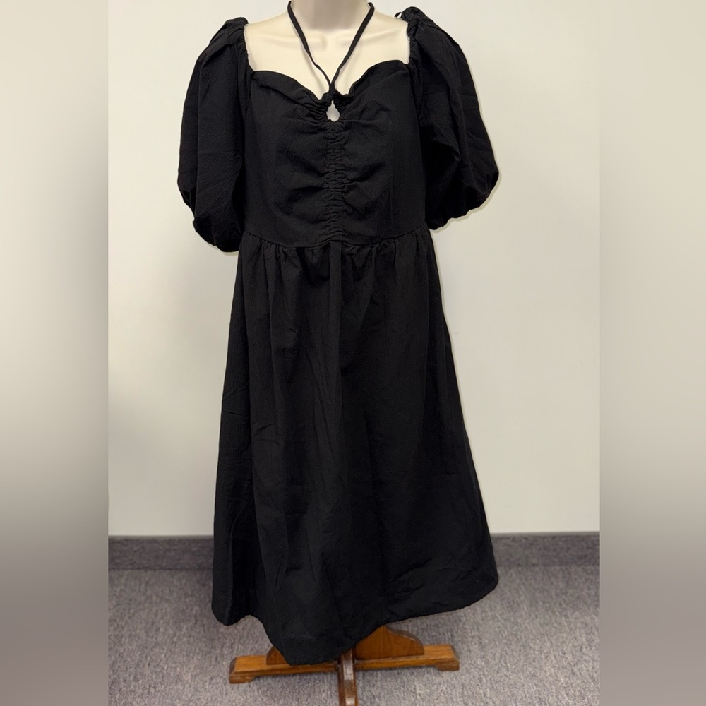 NWT Free Assembly (Medium) Brand New Black Puffer Sleeve Dress
